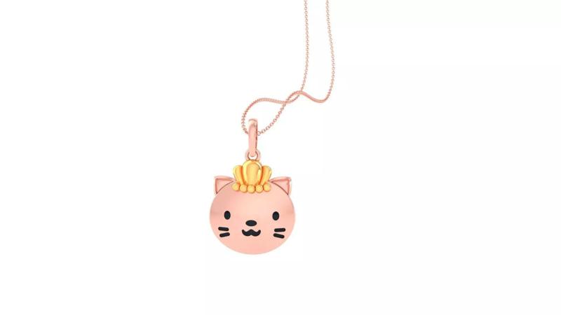 Baby Cat Light Weight Kids Pendant Necklace Charms 3dm stl obj