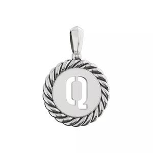 N175 Q sterling silver pendant with letter