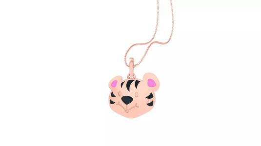Tiger Light Weight Kids Pendant Necklace Charms 3dm stl obj