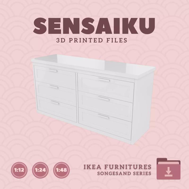 SONGESAND 6 Drawer Chest for Mini Dollhouse - IKEA - 3D Print