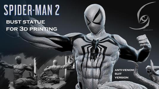 SPIDER-MAN PS5 ANTI VENOM SUIT BUST FOR 3D PRINTING