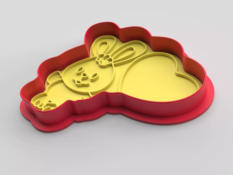 Cookie cutter and stamp - Bunny