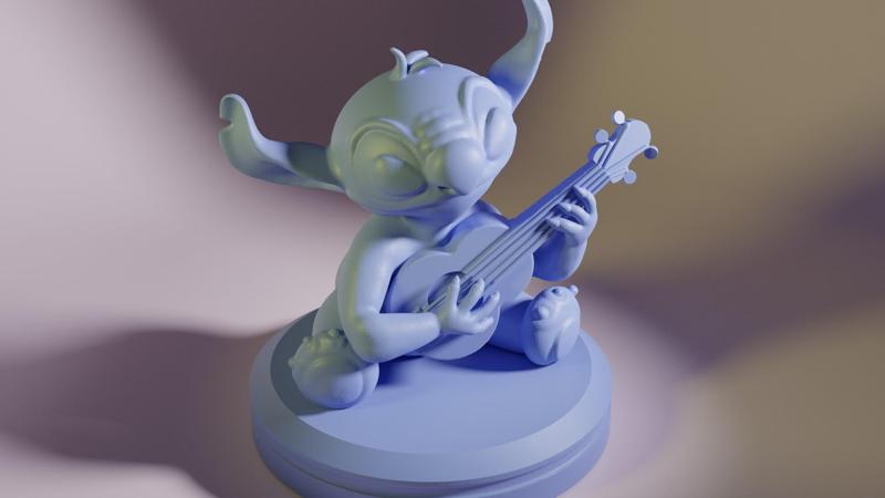 Stitch playing Guitar