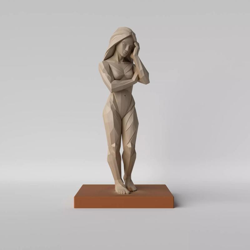 Geo Woman  Minimalist Low Poly Female Sculpture