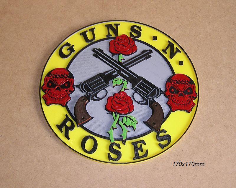 Guns Roses, Rock music band, poster, sign, logo, concert, guitar, microphone, microphone