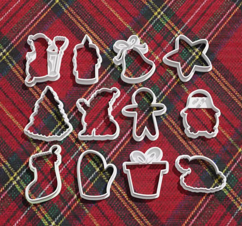 cortantes navidad set de 12 cortadores merry christmas