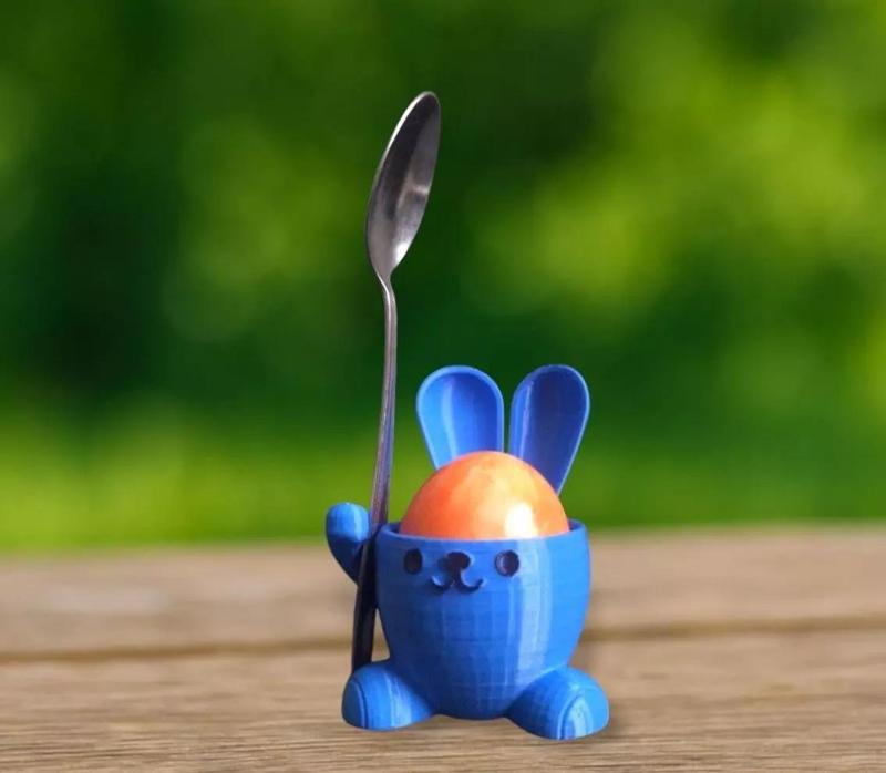Bunny Egg Cup with Spoon Holder