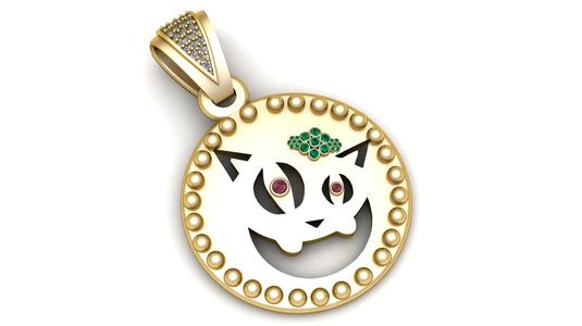 charming Golden Kitty Cat Pendant