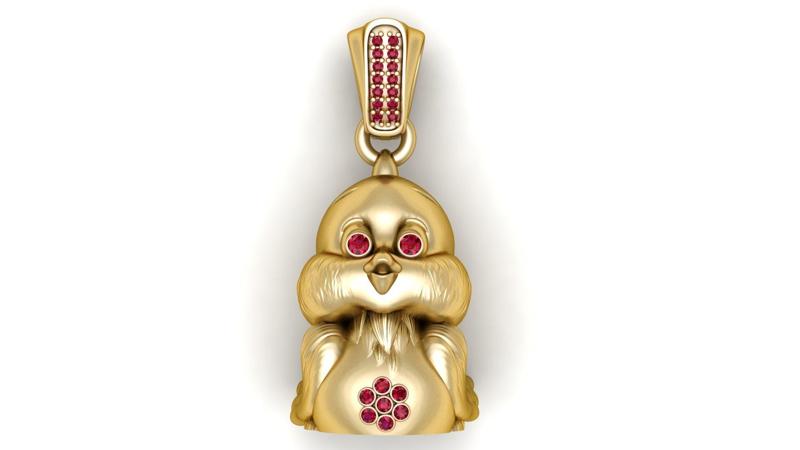 Ruby-Eyed Bunny Pendant – 3D Printable Model