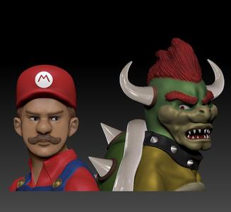 Mario and Bowser