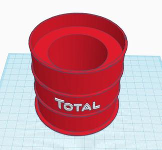 Mate barrel with Total logo
