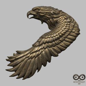 Eagle Head Wall Relief No2 – 3D STL Model for CNC or 3D Print
