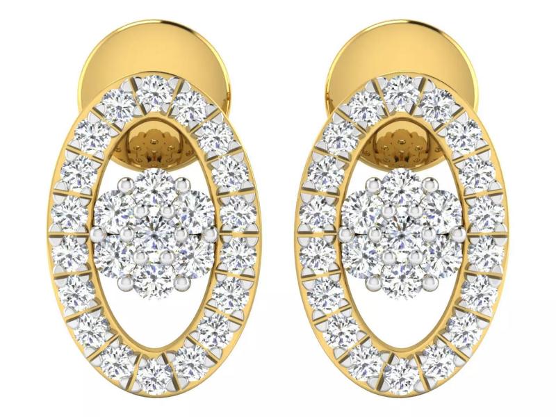 Solitaire Earrings 3dm STL OBJ FBX Renders Details