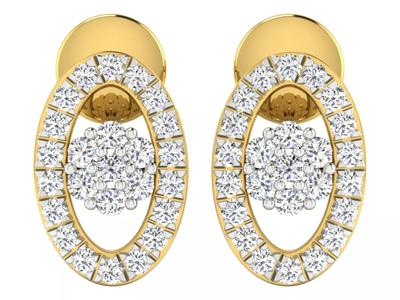 Solitaire Earrings 3dm STL OBJ FBX Renders Details