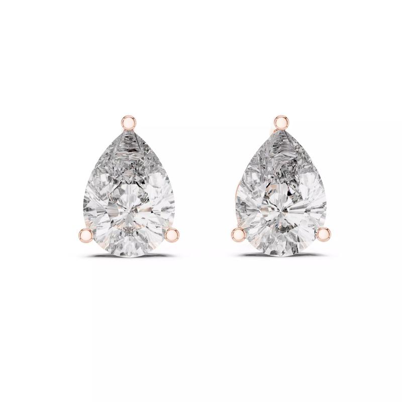 Pear Solitaire Studs Earrings 3dm stl renders animation videos