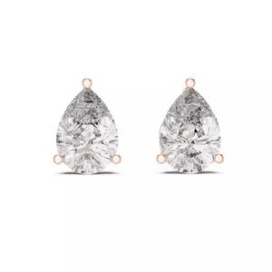 Pear Solitaire Studs Earrings 3dm stl renders animation videos