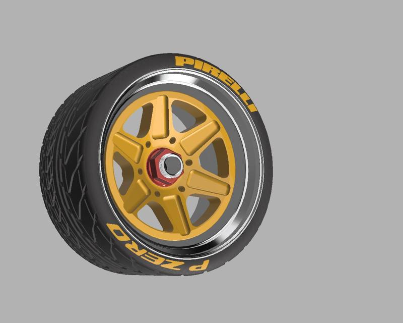 Racing rims "LOLA" design 1:18