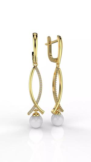 printable jewelry earrings whith pearl and diamonds