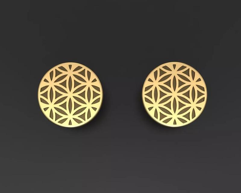 Pusset earrings Flower of life