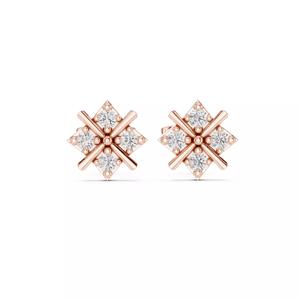 Four Round Cut Diamond Square Shape Earring 3DM STL Video
