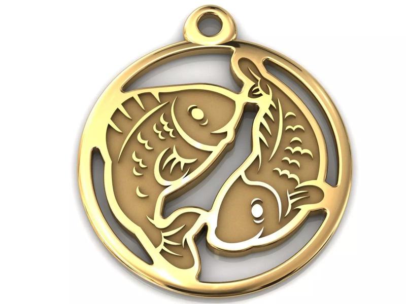 Pisces Zodiac Pendant Charm