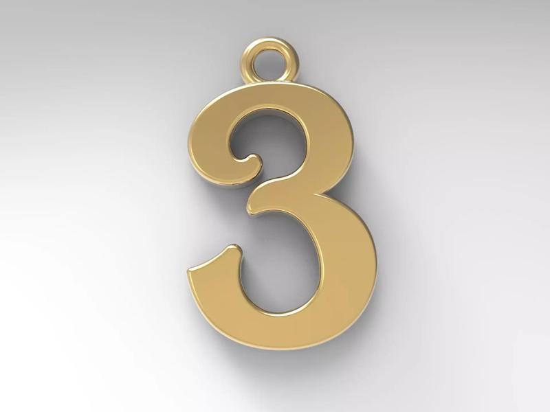 pendant number three 3