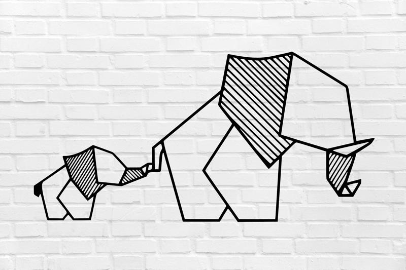 WALL DECORATION elephant family