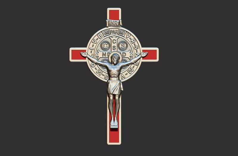Saint Benedict Cross with Jesus - Cruz Sao Bento com Jesus