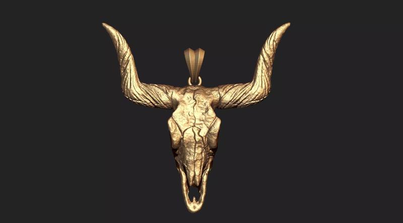 Longhorn Skull  Pendant