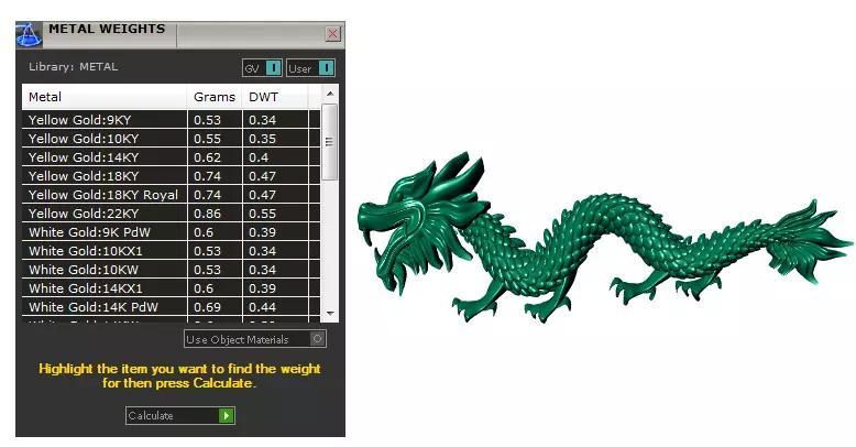 Dragon model gold
