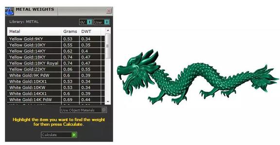 Dragon model gold