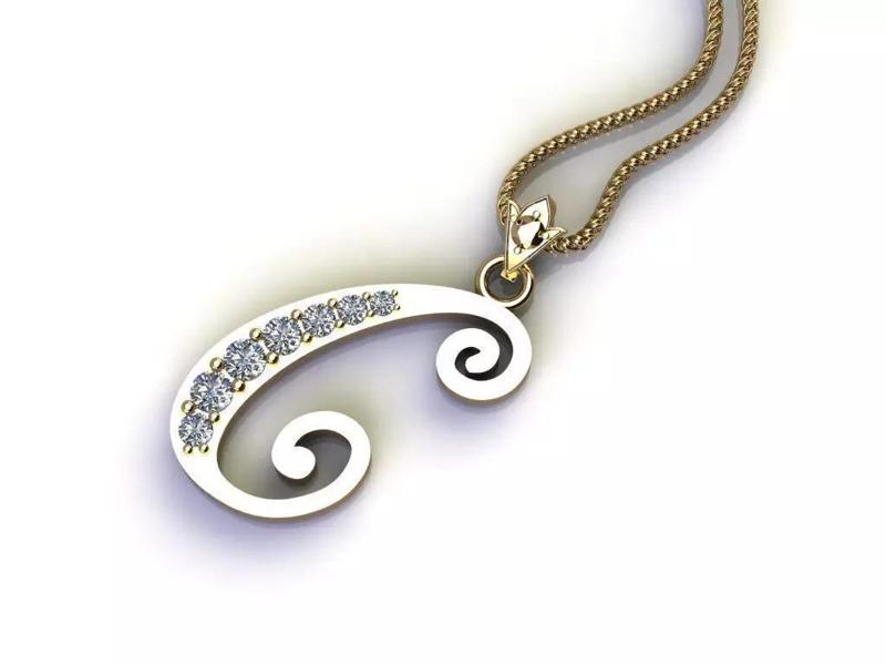 Fancy Font Style Pendant C