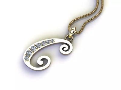 Fancy Font Style Pendant C