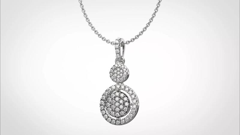 PE07 Classic Solitaire Pendant half ct CAD STL 18K  3g