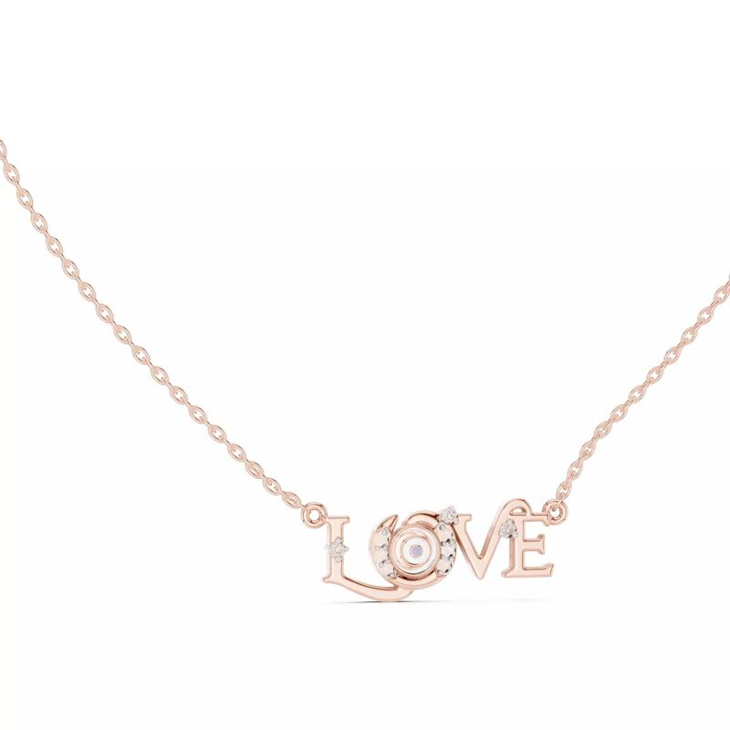 Love Word Pendant With Round Diamond And Eye 3DM STL Video