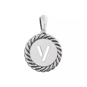 N175 V sterling silver pendant with letter