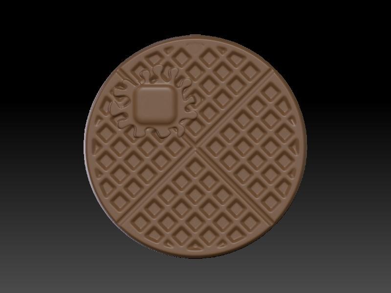 Round waffle with butter, BATH BOMB MOLD BLANK FOR VACUUM FORMING
