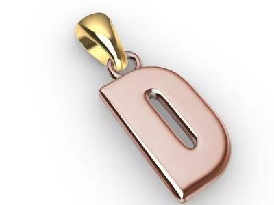 d Alphabet pendant stl verified