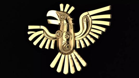African-inspired Zoroastrian eagle symbol 3D print model