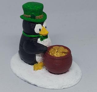 St. Patrick's Day Penguin with Pot O' Gold