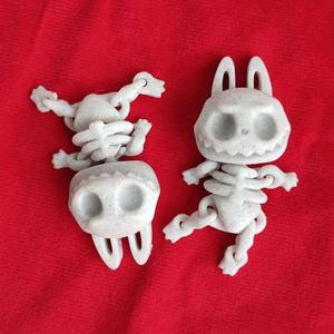 Labubu Skeleton Keychain – Stylized 3D Print in Plac Model