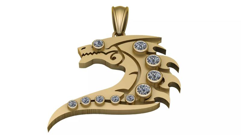 DANGEROUS FRAGON FACE PENDANT 3D PRINTABLE MODEL