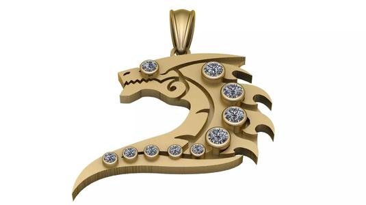 DANGEROUS FRAGON FACE PENDANT 3D PRINTABLE MODEL