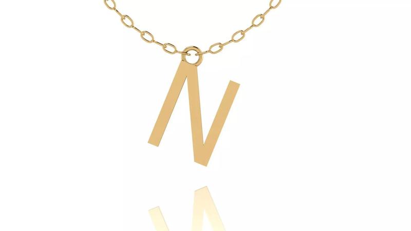 Alphabet Tahoma Letters Pendant  N