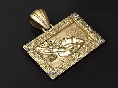 Floral Frame Goddess Pendant