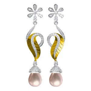 pearl diamond earring