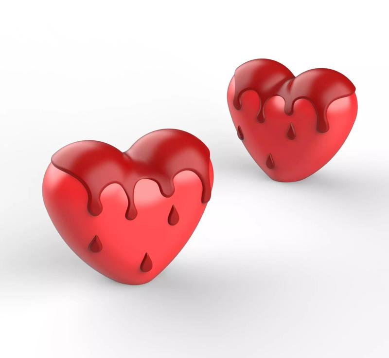 3D Melted Heart Decor