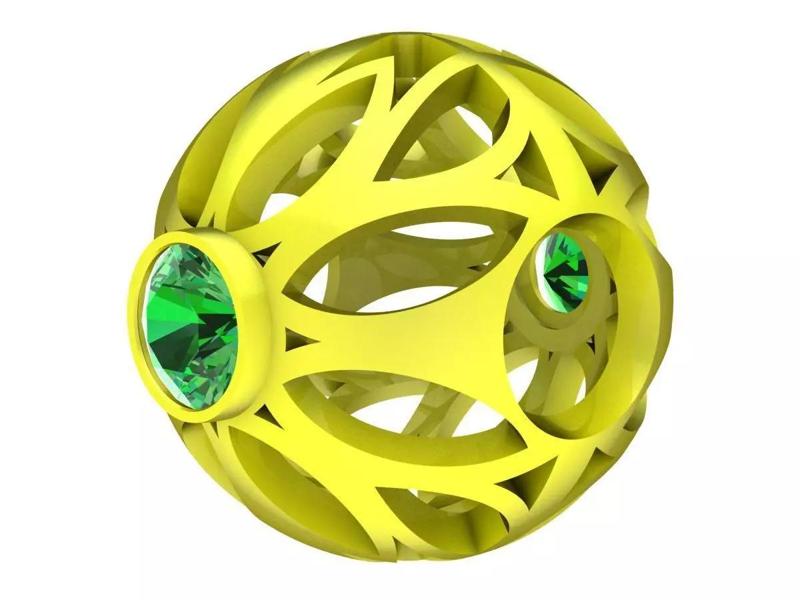 6658 Diamond Ball Charm Pendant