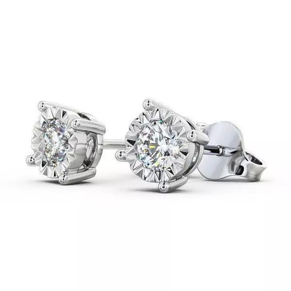 stl file pair of diamond stud earrings gold