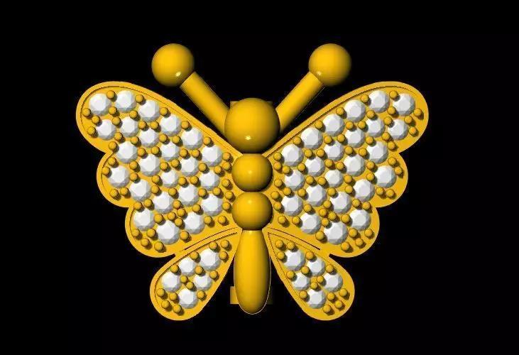 Butterfly pendant 3dm and stl file